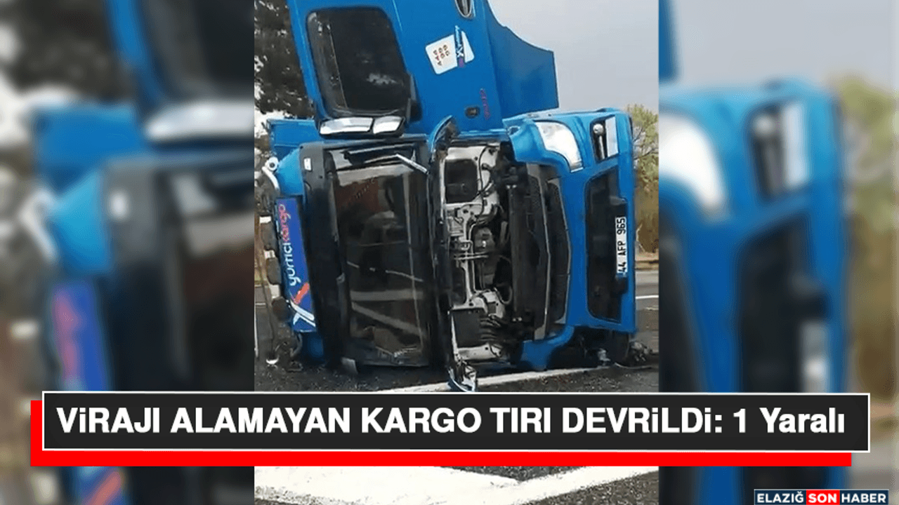 Virajı Alamayan Kargo Tırı Devrildi: 1 Yaralı