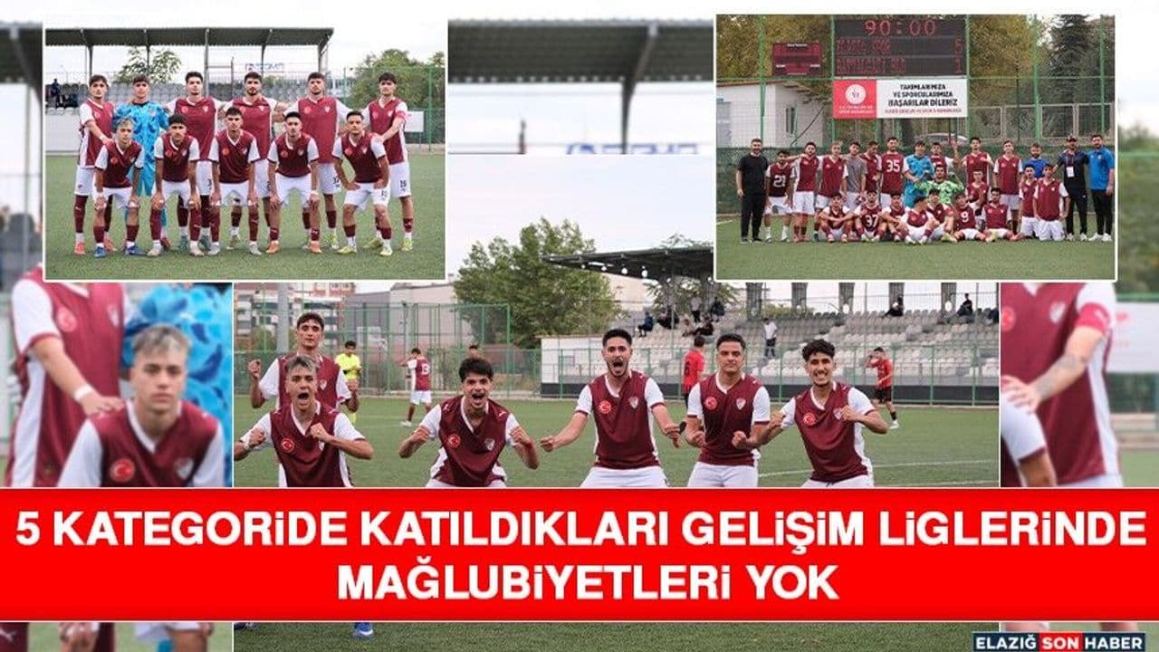 5 Kategoride Katıldıkları Gelişim Liglerinde Mağlubiyetleri Yok