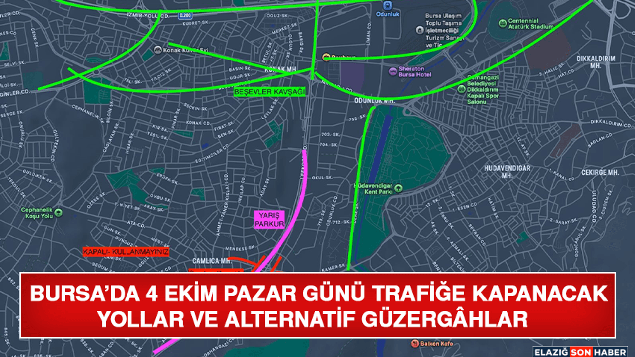 Bursa’da 4 Ekim Pazar Günü Trafiğe Kapanacak Yollar ve Alternatif Güzergâhlar