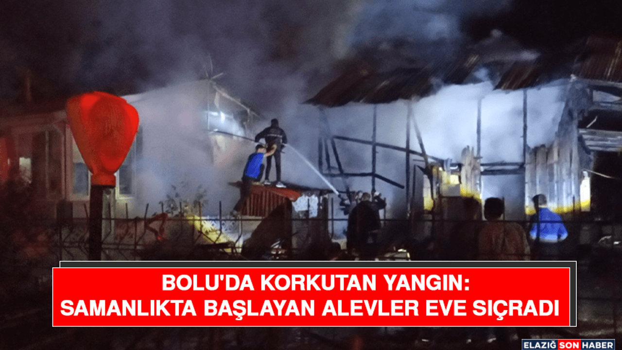 Bolu'da Korkutan Yangın: Samanlıkta Başlayan Alevler Eve Sıçradı