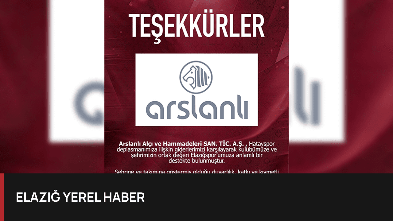 Arslanlı Alçı'dan Elazığspor'a Deplasman Sponsorluğu