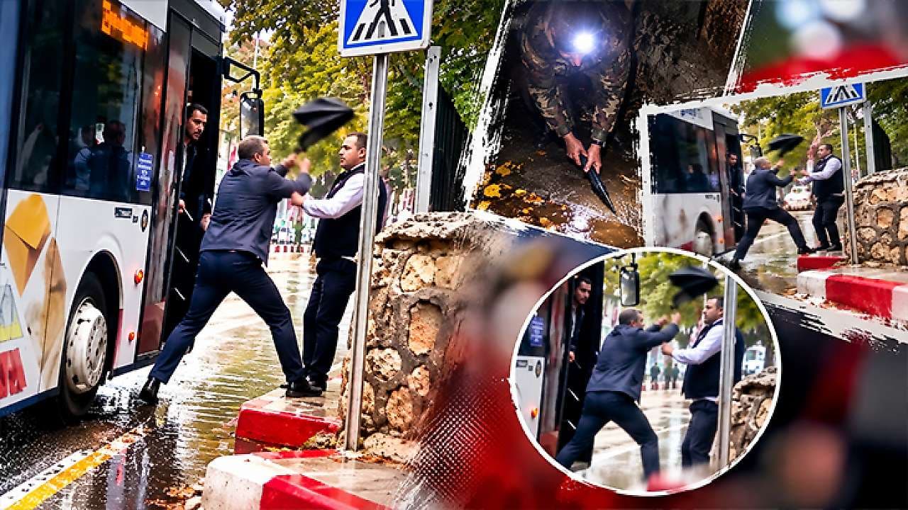 Elazığ'da Otobüs Şoförü ile Yolcu Arasında Şemsiyeli Kavga