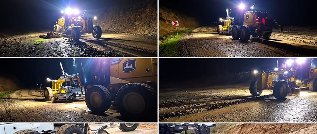 Elazığ'da Yağışların Ardından Köy Yollarında Seferberlik